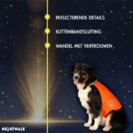 Sicherheitsweste für Hunde mit reflektierenden Details und Klettverschluss, Orange, M – Nightwalk Safety Vest – Bild 3