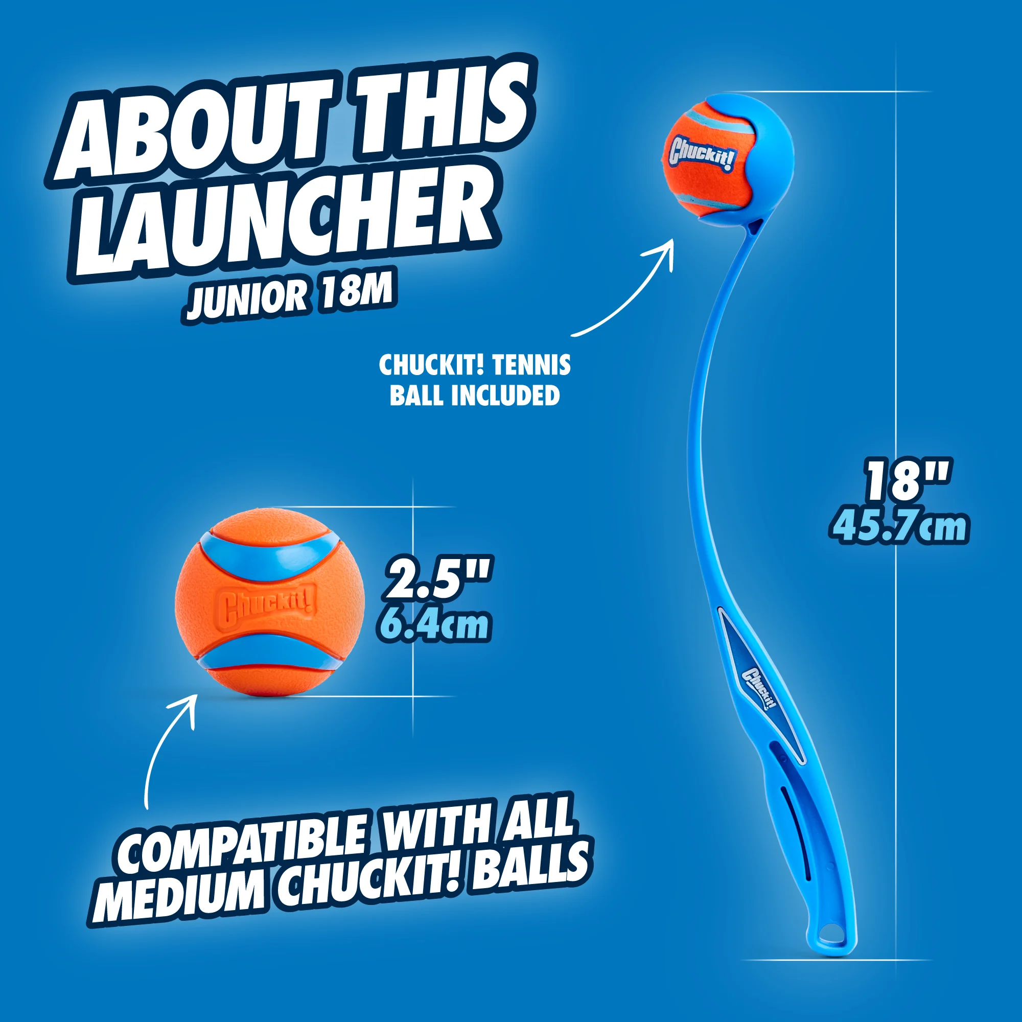 Ballwerfer mit Ball, 45 cm – Chuckit! Junior Ball Launcher – Bild 2