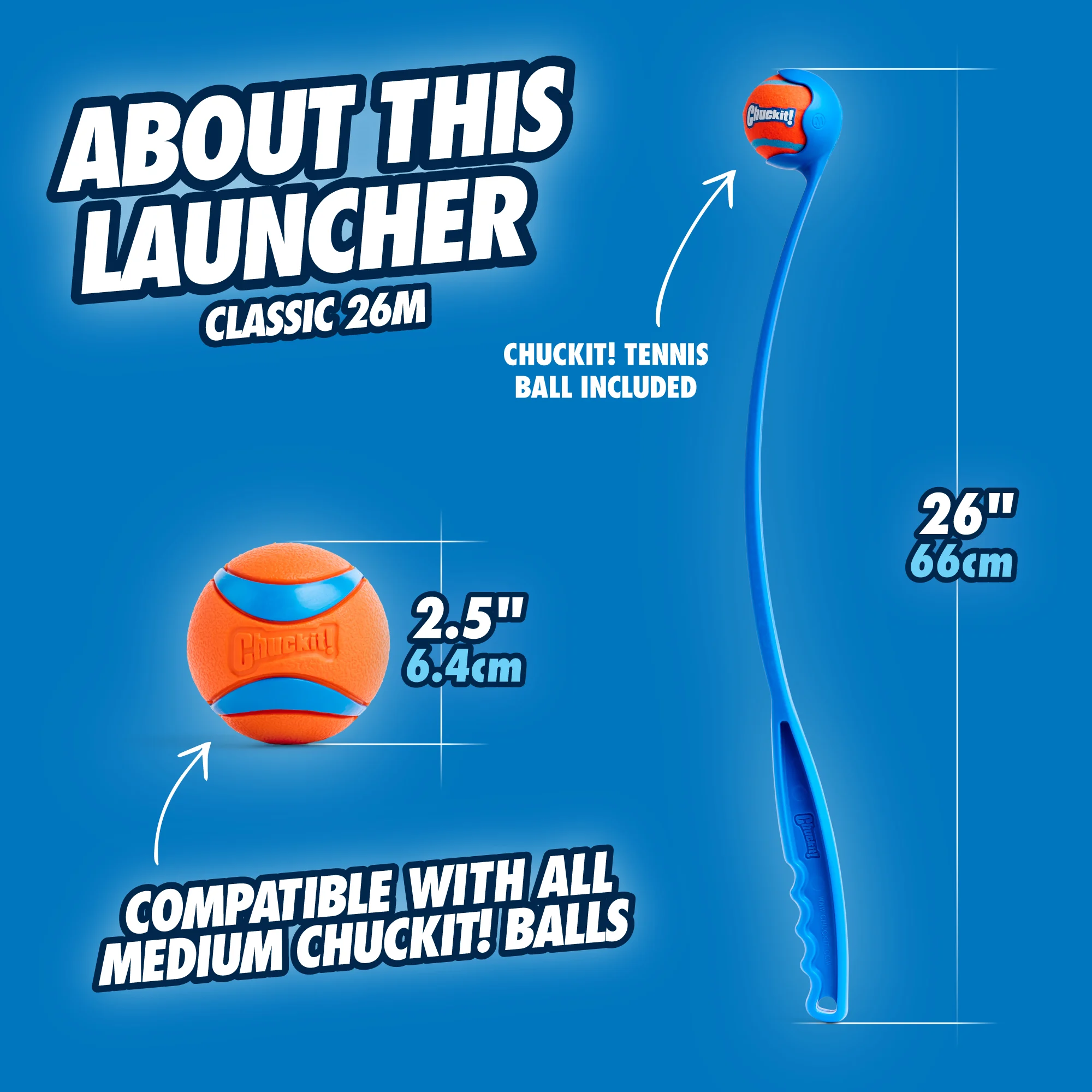 Hunde Ballwerfer mit Tennisball, 66 cm – Chuckit! Sport Launcher L – Bild 4