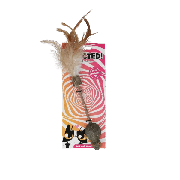 Katzenangel mit Maus, Federn und MADNIP – Addicted! Stick with Mouse & Feathers