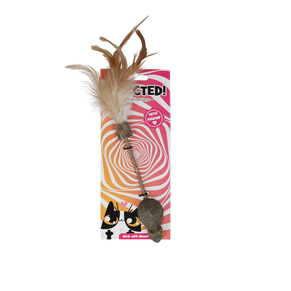 ADDI014.png Katzenangel mit Maus, Federn und MADNIP – Addicted! Stick with Mouse & Feathers – Bild 1