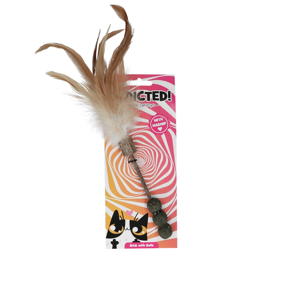 Katzenangel mit Bällen, Federn und MADNIP – Addicted! Stick with Balls & Feathers – Bild 1