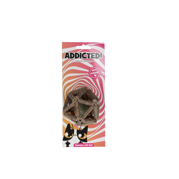 Katzenspielzeug mit Ball und MADNIP – Addicted! Atomium with Ball