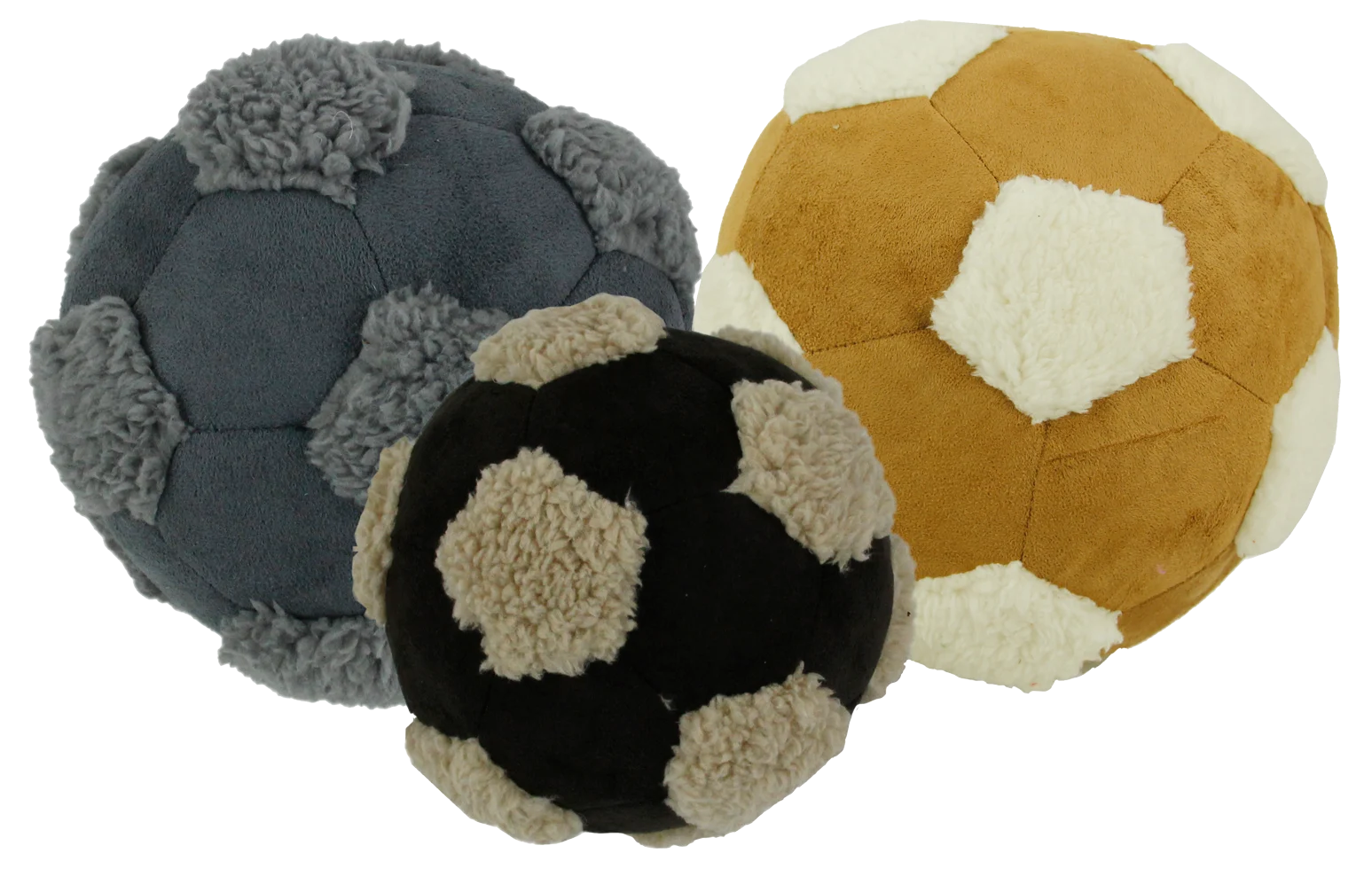 Weicher Hundeball aus Fleece mit Quietscher, Ø 15 cm – AFP Lambswool - Cuddle Football L – Bild 1