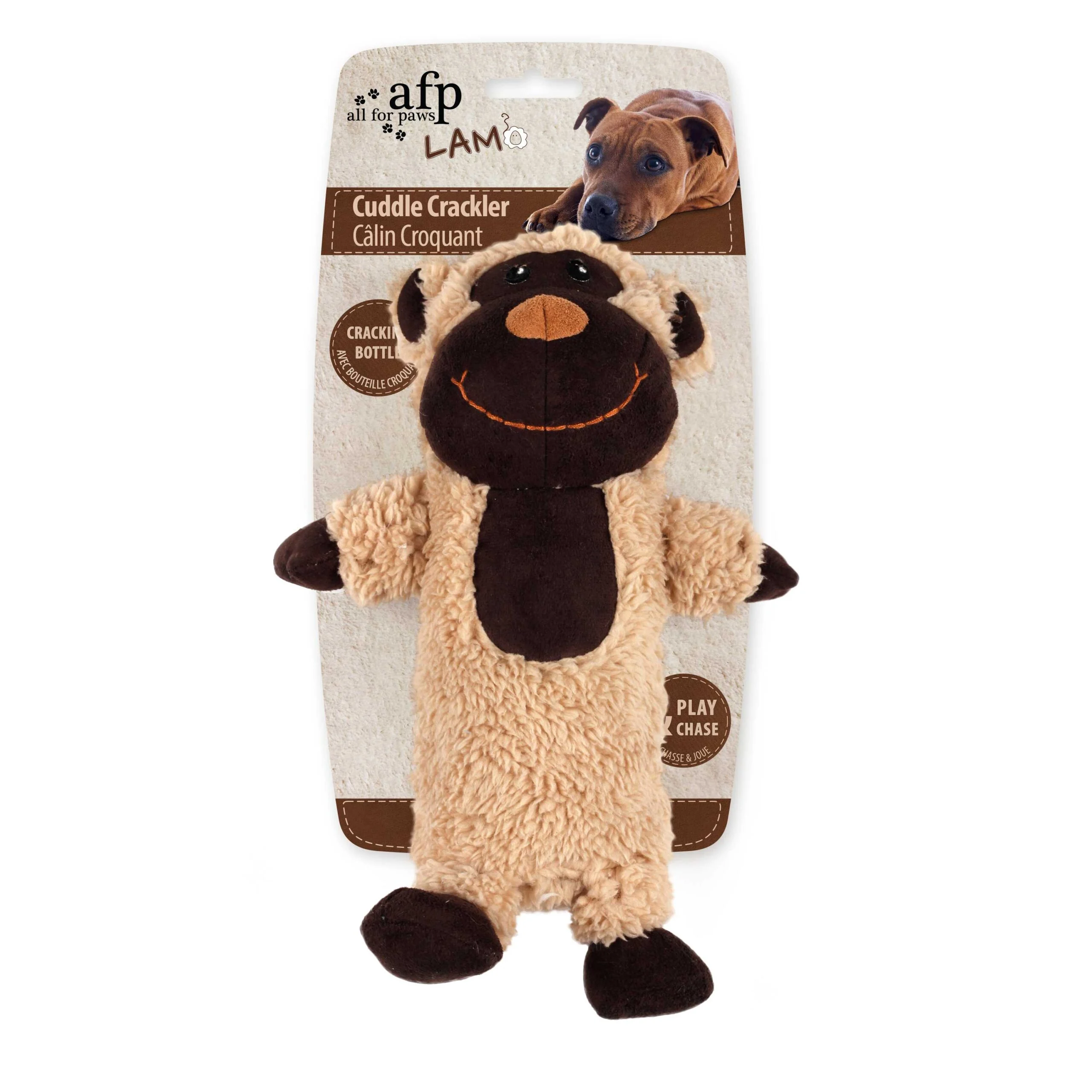 Hundekuscheltier aus Kunstfleece mit knisternder Flasche, 27,5 x 18,5 x 9,7 cm – AFP Lambswool - Cuddle Crackler – Bild 4