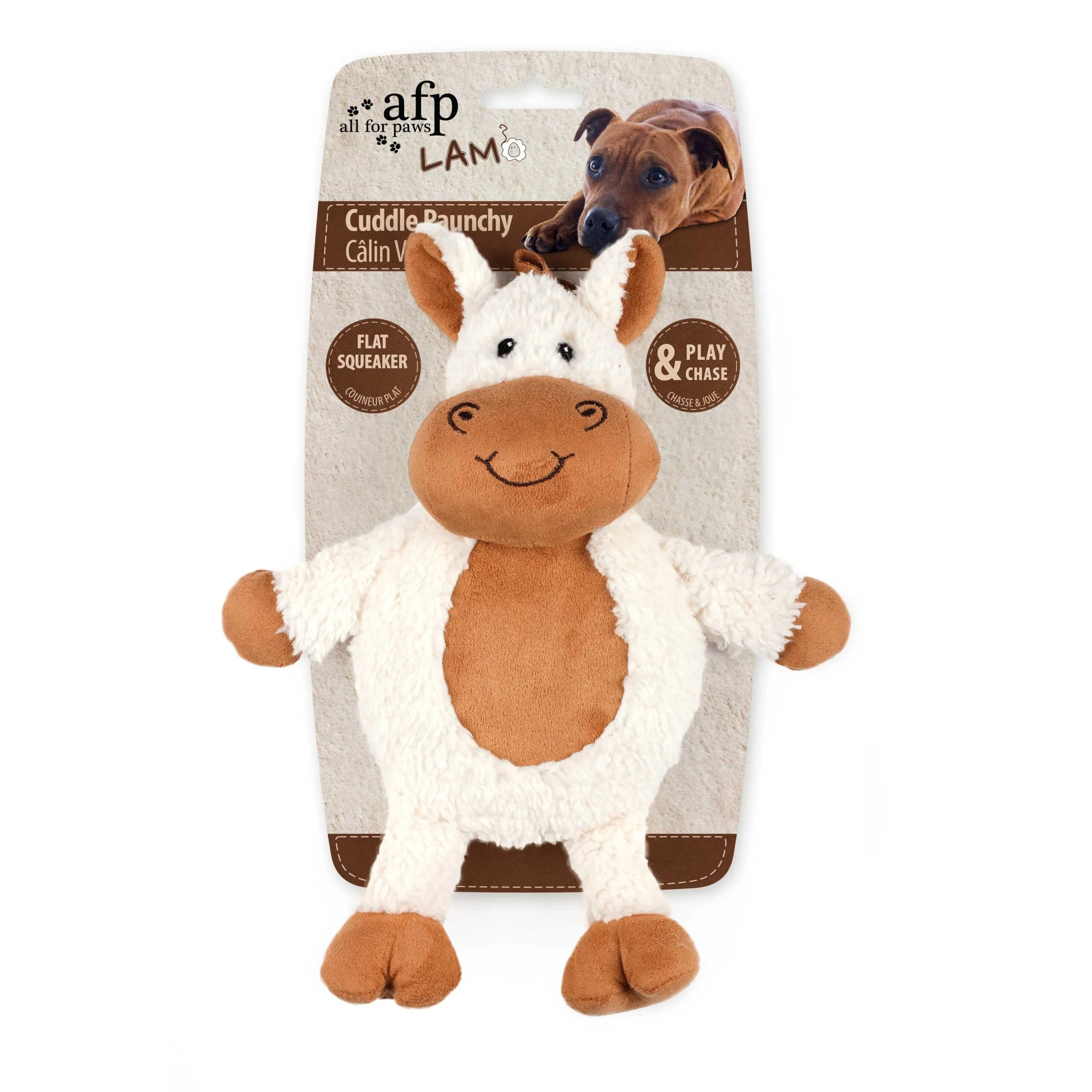 Hundespielzeug aus Kunstfell mit großem Quietscher, 30 x 24 x 8,5 cm – AFP Lambswool - Cuddle Paunchy – Bild 2
