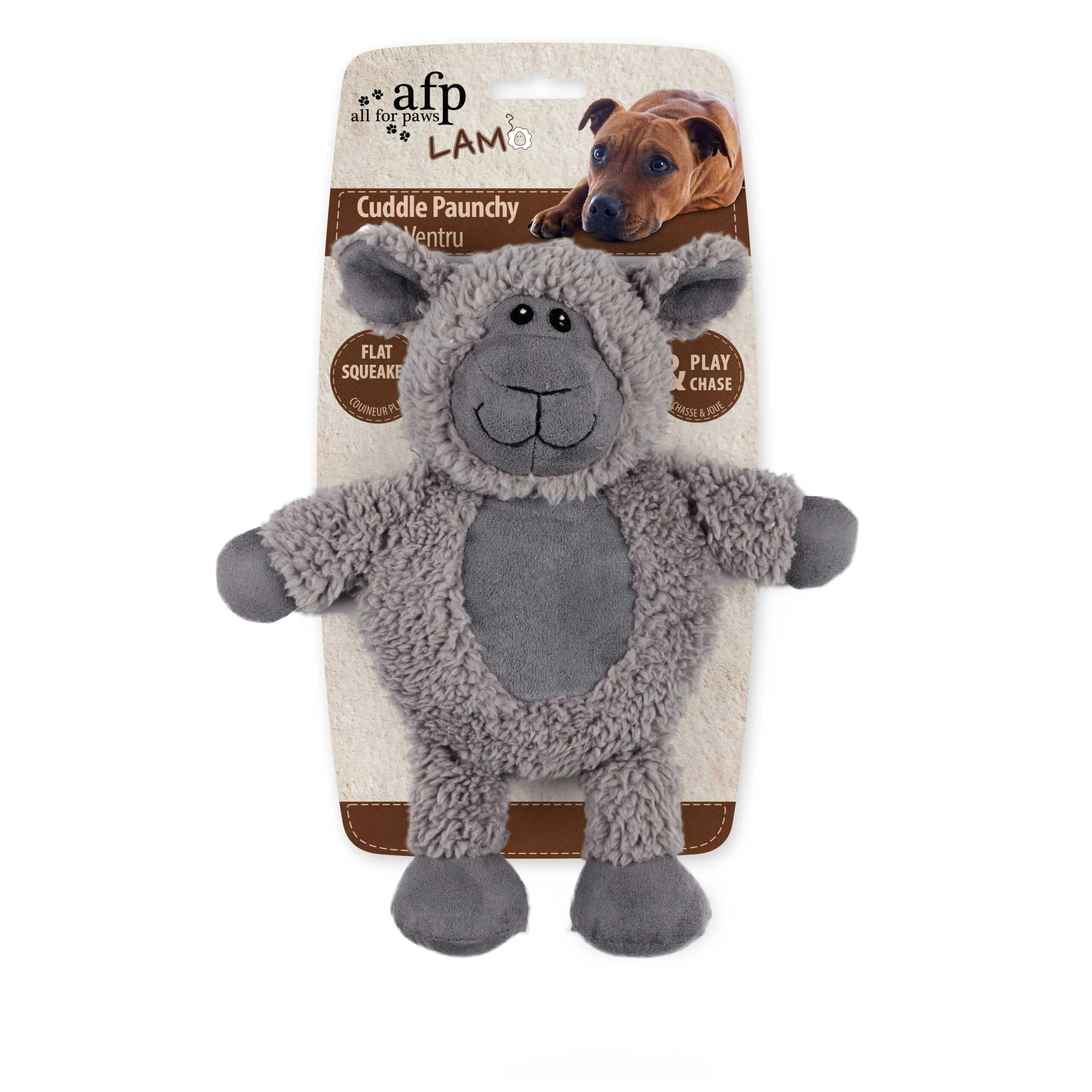 Hundespielzeug aus Kunstfell mit großem Quietscher, 30 x 24 x 8,5 cm – AFP Lambswool - Cuddle Paunchy – Bild 4