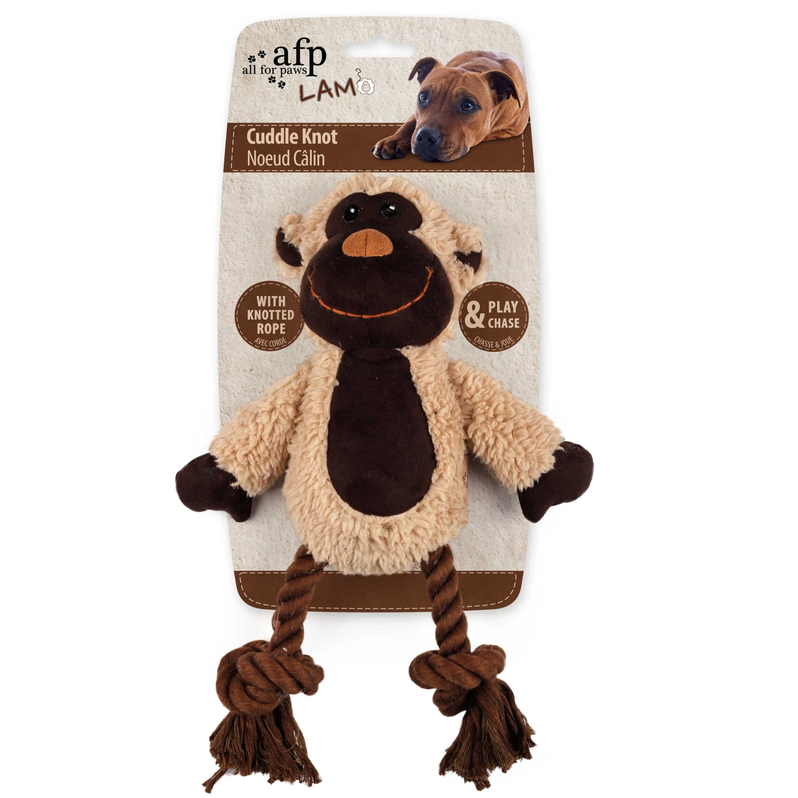 Hundekuscheltier mit Zerrtau und Quietscher – AFP Lambswool - Cuddle Knot – Bild 4