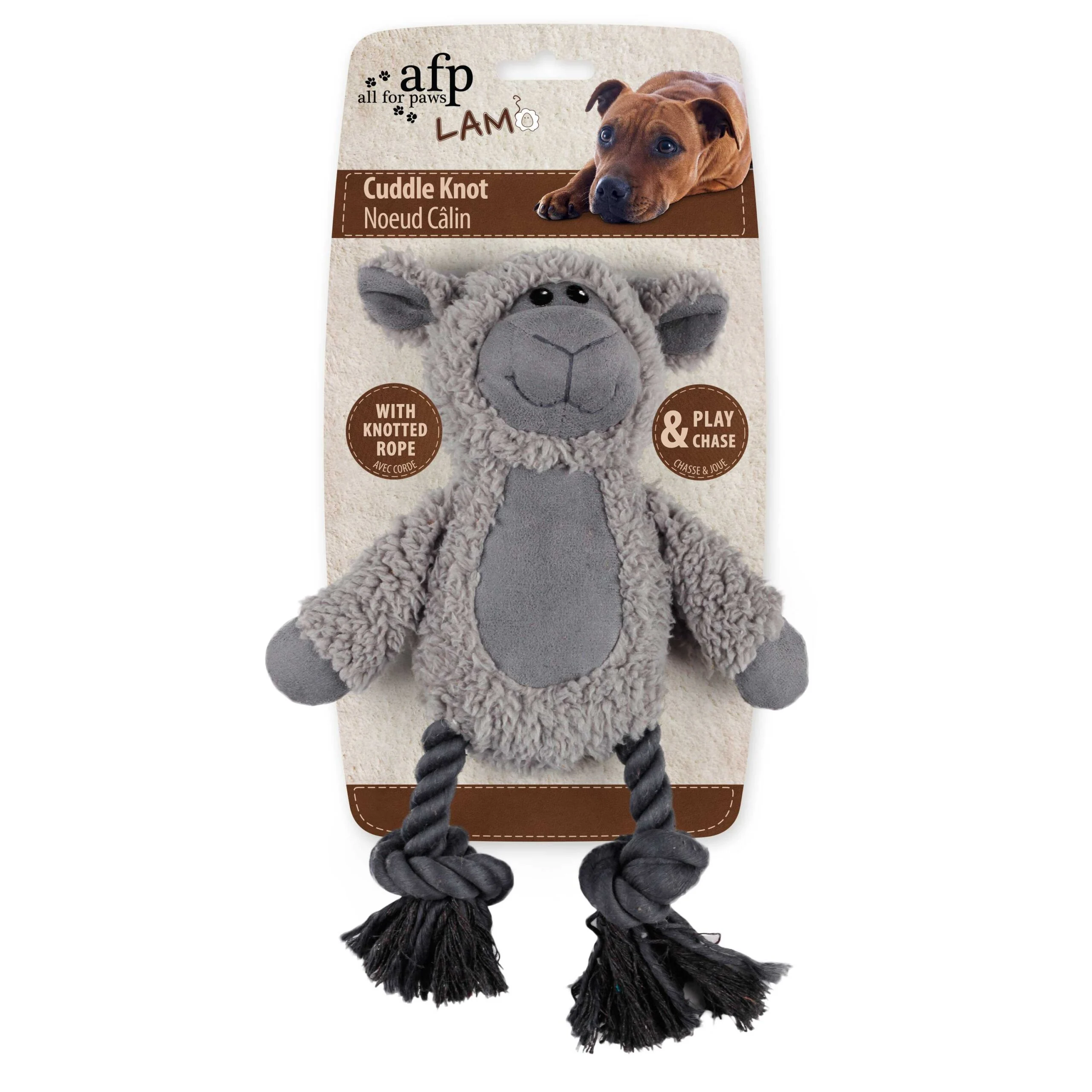 Hundekuscheltier mit Zerrtau und Quietscher – AFP Lambswool - Cuddle Knot – Bild 3