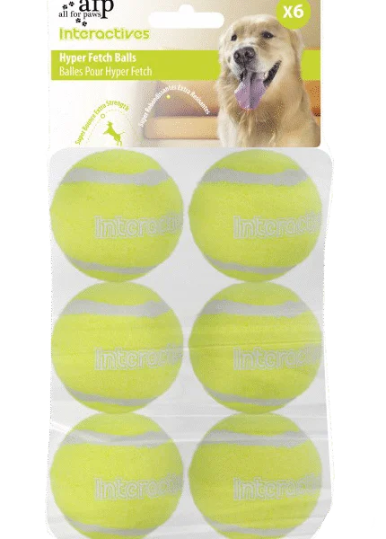 Tennisbälle für Hunde Ø 5 cm, 6 Stück – AFP Interactives - Hyper Fetch Super Bounce Tennis Ball