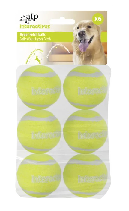 Tennisbälle für Hunde Ø 5 cm, 6 Stück – AFP Interactives - Hyper Fetch Super Bounce Tennis Ball – Bild 1