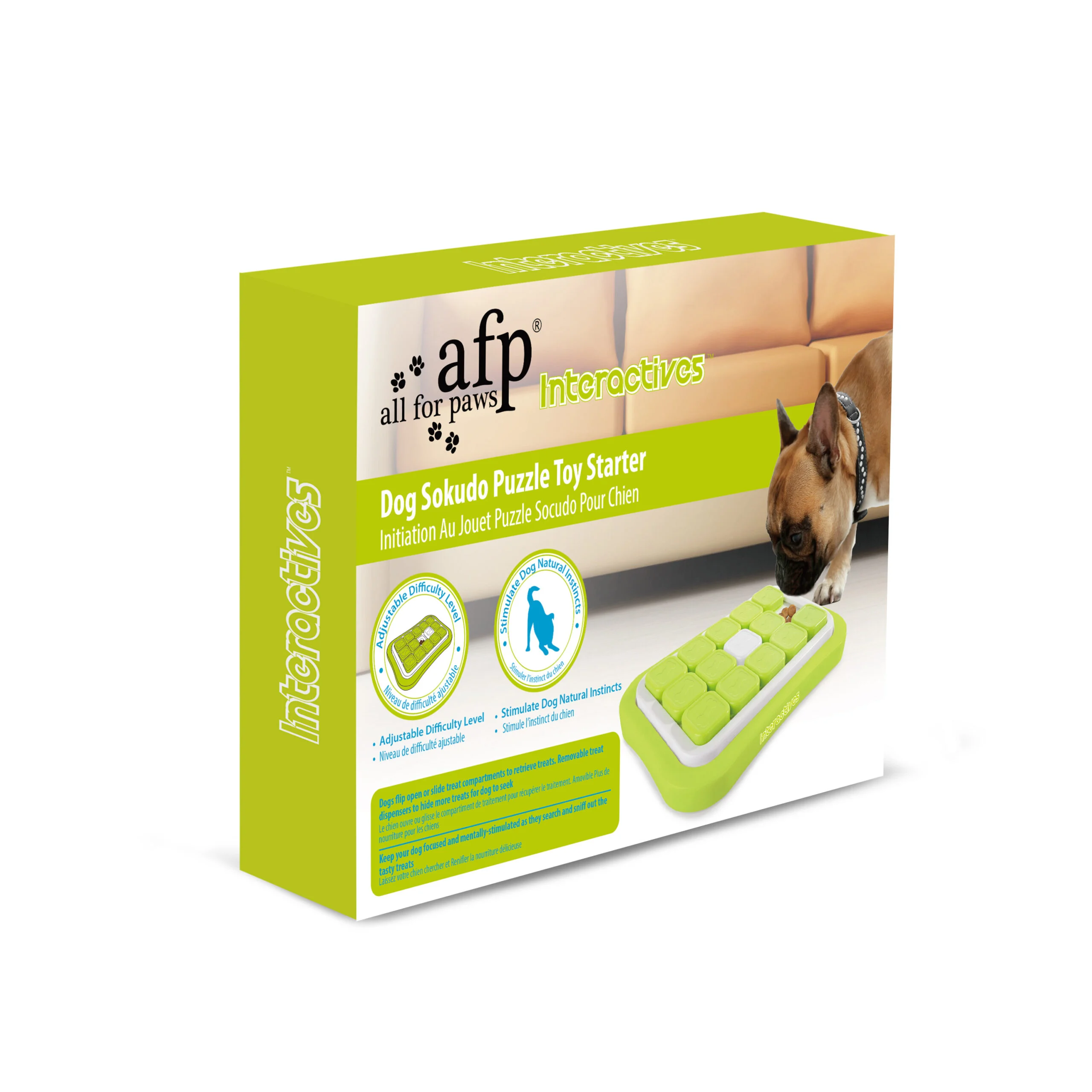 AFPH03236.jpg Hundepuzzle mit verschiebbaren Teilen und einstellbarem Schwierigkeitsgrad – AFP Interactives Dog Sokudo Puzzle Toy Starter – Bild 1