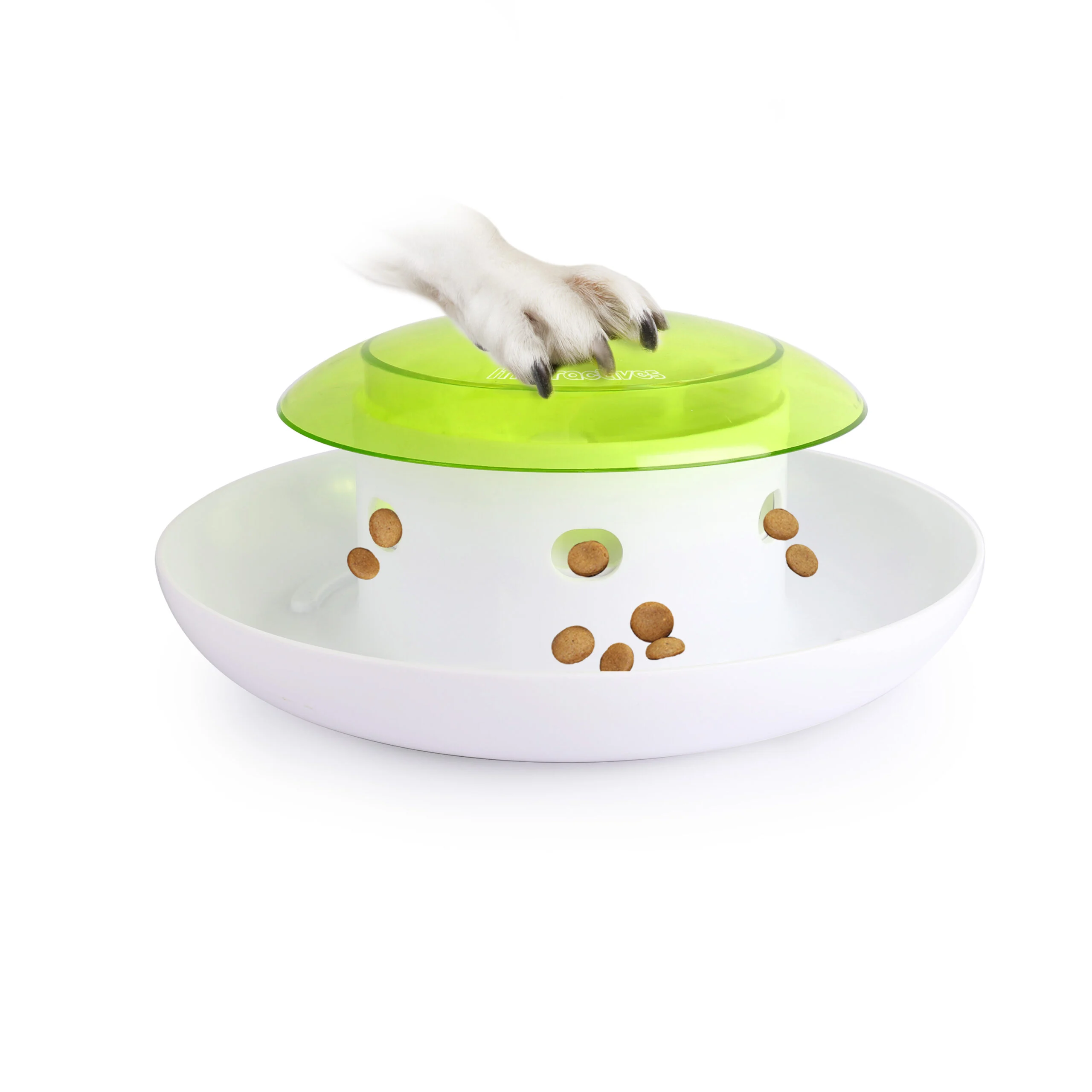 Futterspender für Hunde mit Druckknopf und Auffangschale – AFP Interactives Push 4 Meal Dispener – Bild 3