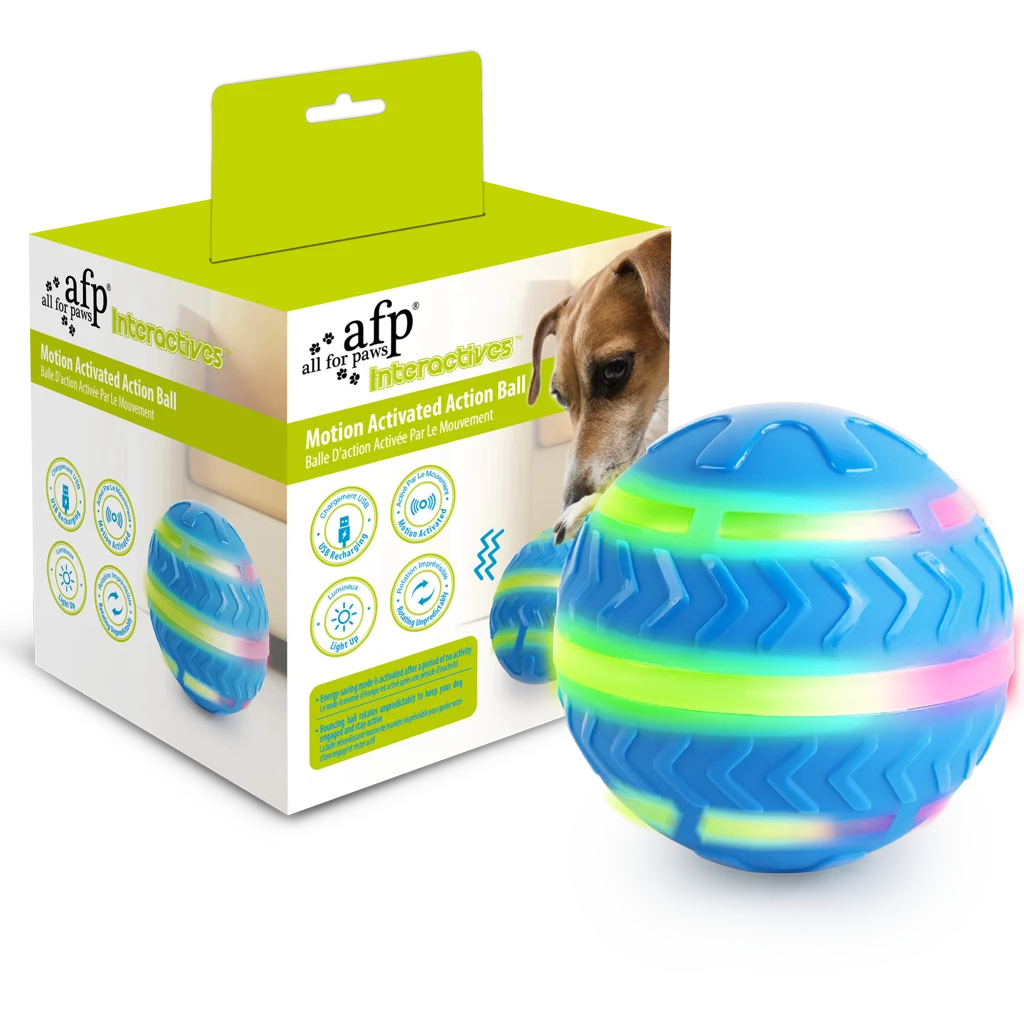 Beweglicher Hundeball mit Licht, per USB aufladbar – AFP Interactives Motion Activated Action Ball – Bild 1