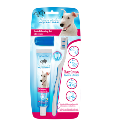 Zahnpflegeset für Hunde mit Zahnbürste und Zahnpasta, 60 g – AFP Sparkle Combo Pack