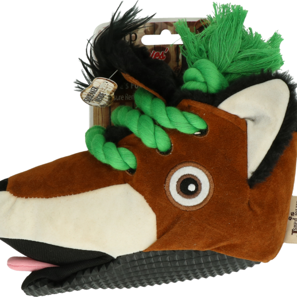 Spielschuh für Hunde mit Baumwolltau und Quietscher, 18 x 8 x 16 cm – AFP Doggies' Shoes Fuchs