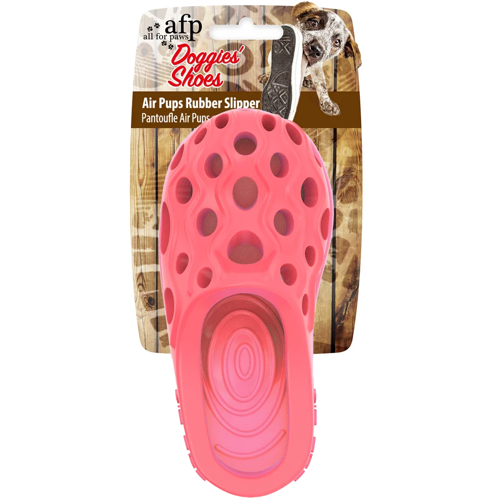 Kauslipper aus Gummi mit Ultraschall-Quietscher, S 11 x 5 cm – AFP Doggies' Shoes - Air Pups Slipper – Bild 1