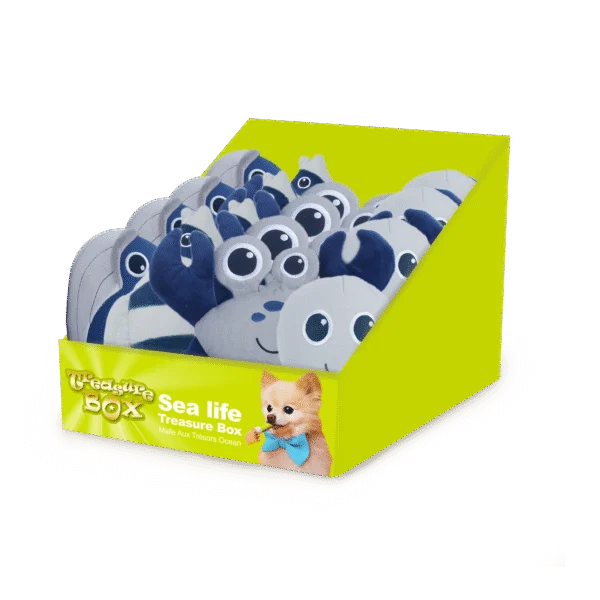 Display mit Hundespielzeug, Plüschtieren und Spielzeugen, 12 Stück – AFP Treasure Box Sea Life