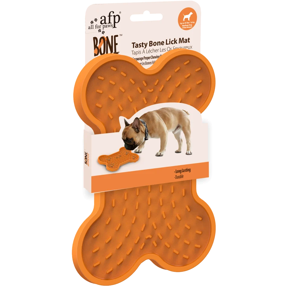 Schleckmatte für Hunde mit Struktur und Saugnäpfen, 20 x 14 cm – AFP Bone Appetit - Tasty Bone Lick Mat S – Bild 1
