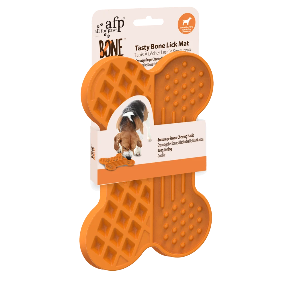 Leckmatte für Hunde mit Reliefstruktur und Saugnäpfen, 28 x 19 cm – AFP Bone Appetit - Tasty Bone Lick Mat L – Bild 1