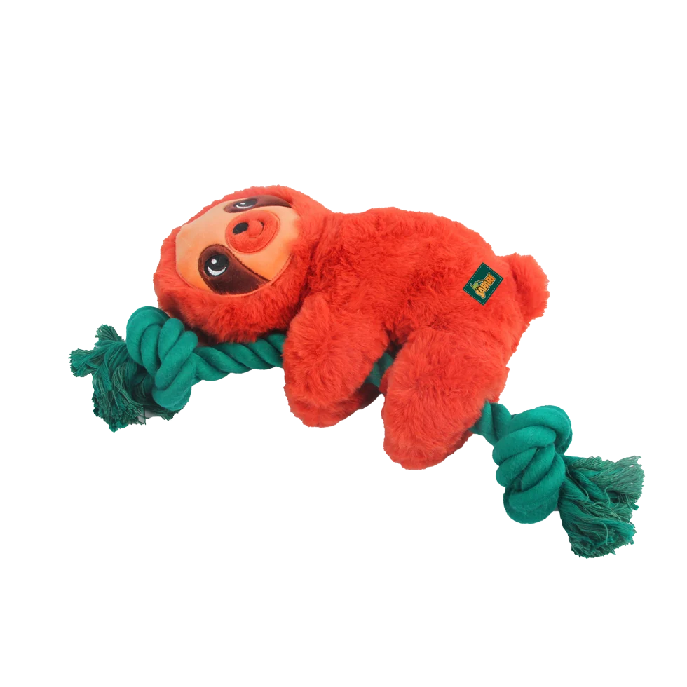 Hundespielzeug mit Zergeltau und Quietscher, 31 x 17,5 x 6 cm – AFP Safari Rope Cuddle Faultier – Bild 2