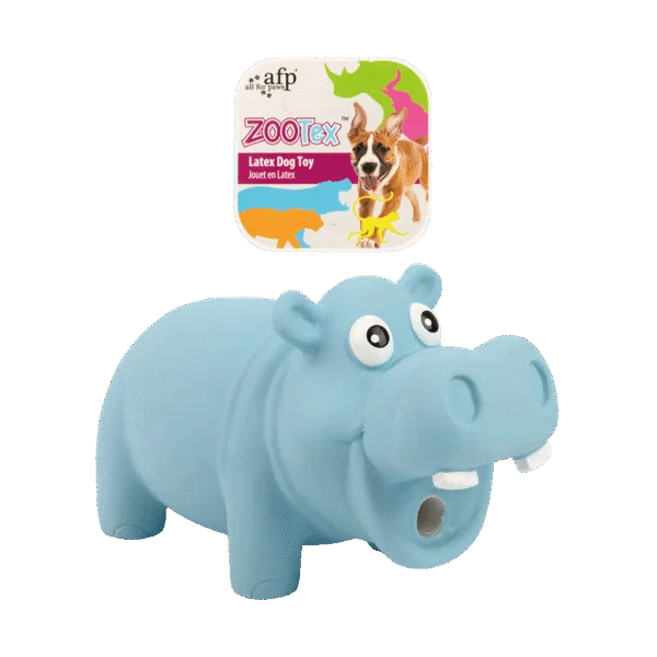 Latex Hundespielzeug mit Quietsche, Größe S – AFP ZooTex Hector the Hippo