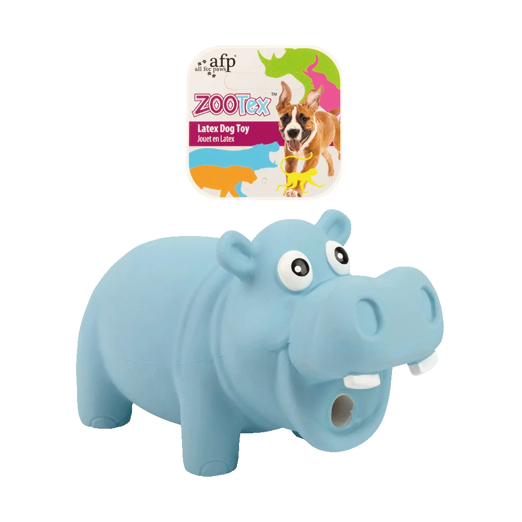 Latex Hundespielzeug mit Quietsche, Größe S – AFP ZooTex Hector the Hippo – Bild 1