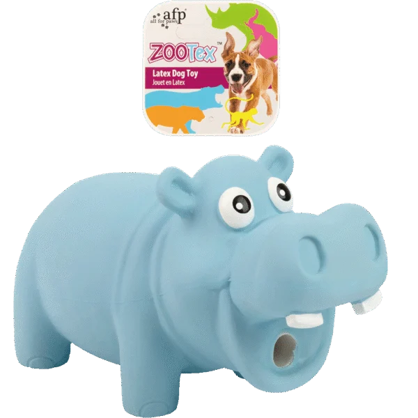 Latex Hundespielzeug mit Quietscher, Größe L – AFP ZooTex Hector the Hippo