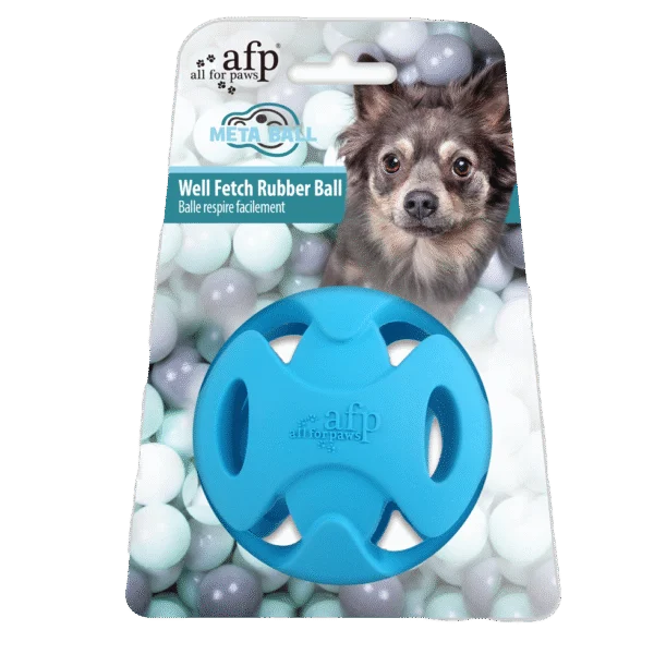 Hundeball mit Löchern zum Apportieren, ø 6,3 cm – AFP Meta Ball Well Fetch Ball