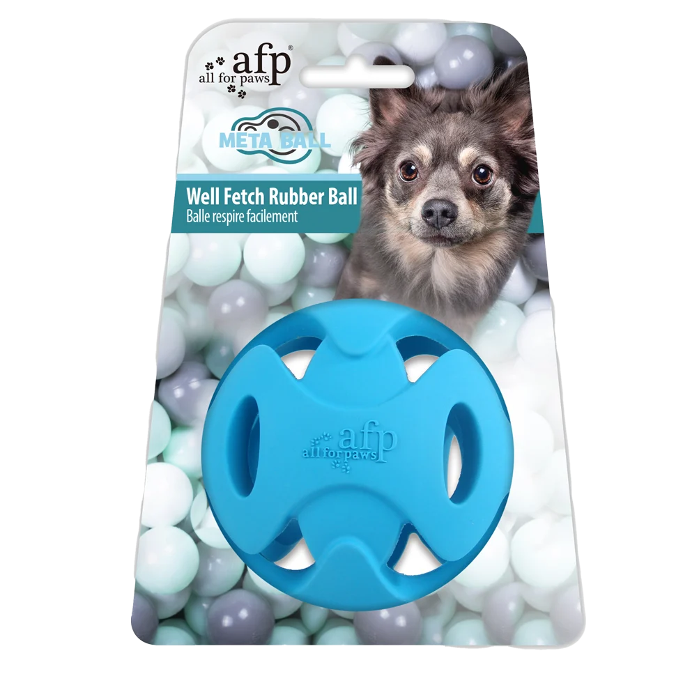 AFPH03901.png Hundeball mit Löchern zum Apportieren, ø 6,3 cm – AFP Meta Ball Well Fetch Ball – Bild 1
