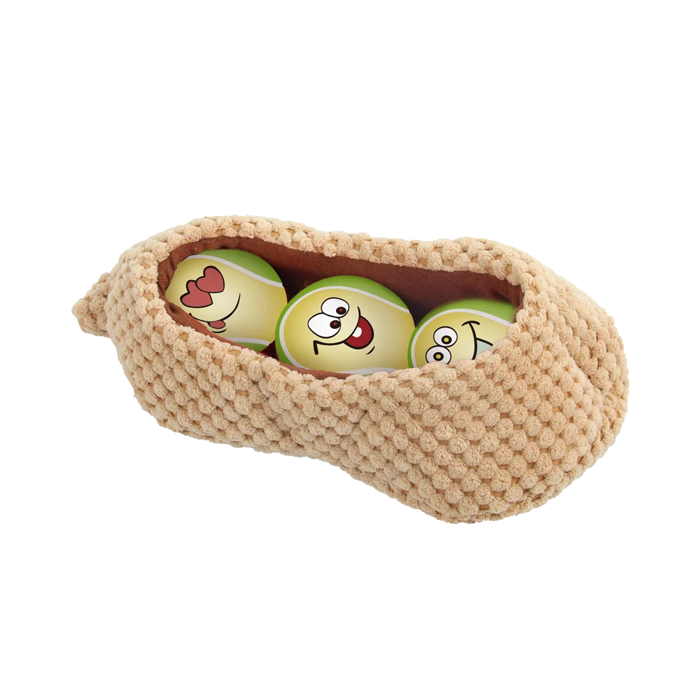Hundeballset in Erdnussschote, 3 Bälle mit Quietscher, ø 6,3 cm – AFP Meta Ball Ball Set w/ Peanut pod – Bild 2
