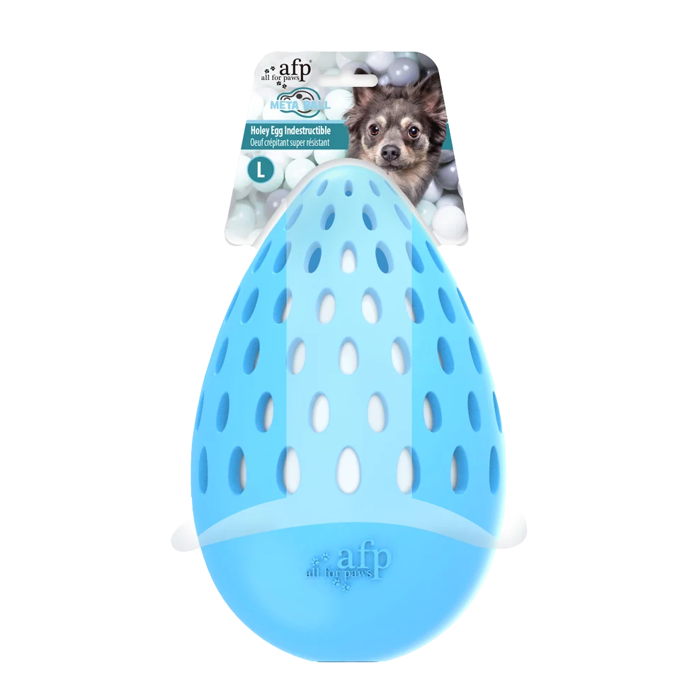 Knisterndes Hundespielzeug in Eiform, L, 15,5 x 9,6 x 9,6 cm – AFP Meta Ball Holey Egg – Bild 1