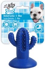 Kauspielzeug aus Gummi, Kaktus mit Saugnapf, S Blau, 6,4 x 8,4 x 6,5 cm – AFP Dental Chews - Dental Cactus