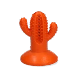 Kauspielzeug aus Gummi, Kaktus mit Saugnapf, M, Orange, 9,4 x 12,3 x 9,5 cm – AFP Dental Chews - Dental Cactus – Bild 2