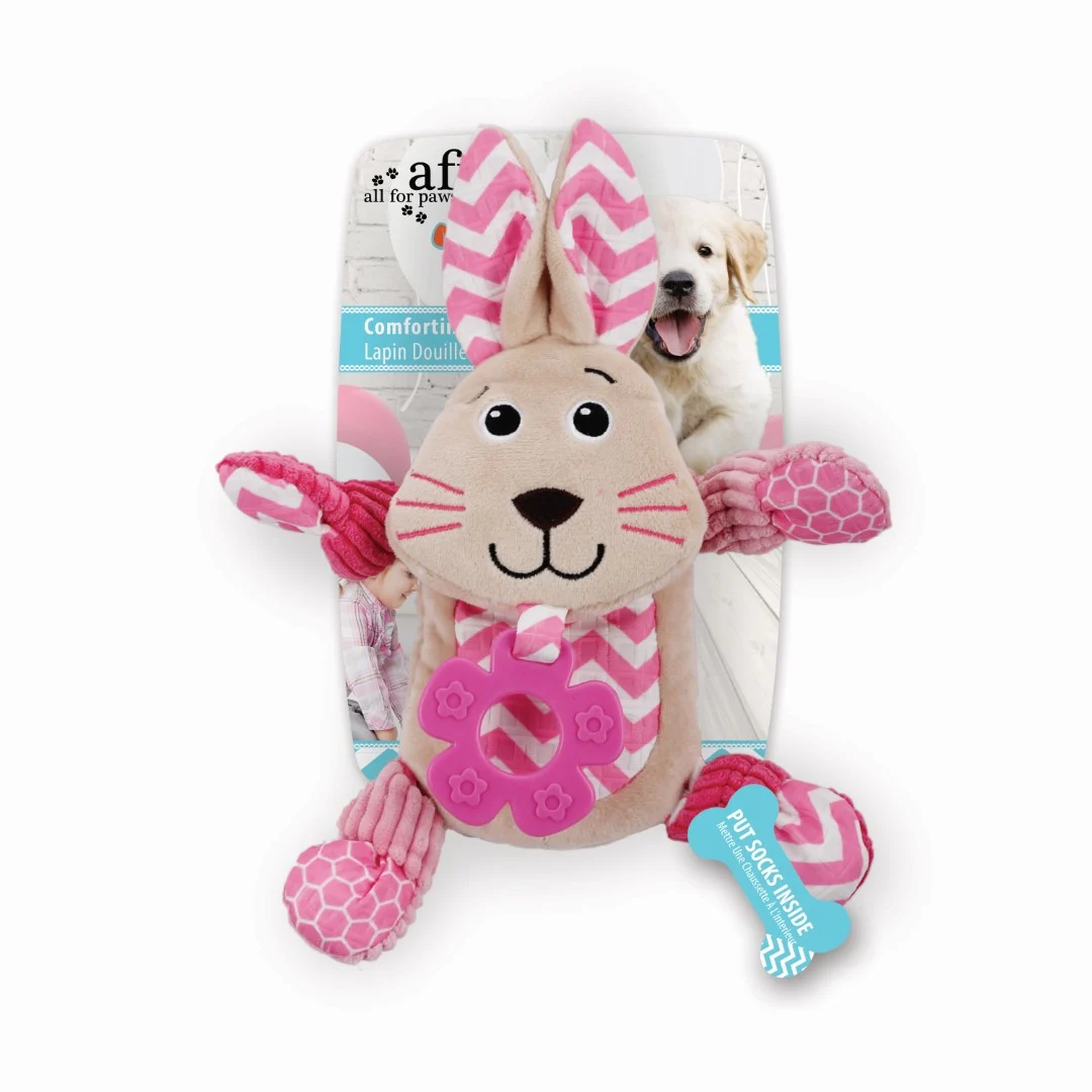 Hundespielzeug Kaninchen mit Knistergeräusch und Quietschern – AFP Little Buddy - Comforting Kaninchen – Bild 1