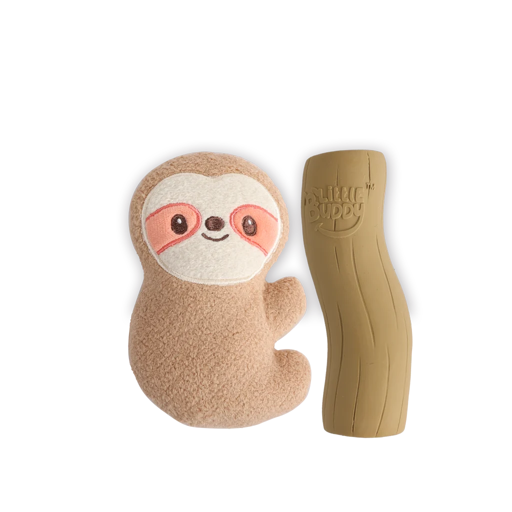 Welpenspielzeugset mit Kuscheltier und Quietschern, 2 Stück – AFP Little Buddy 2-Pack Toy Cuddle Sloth – Bild 2