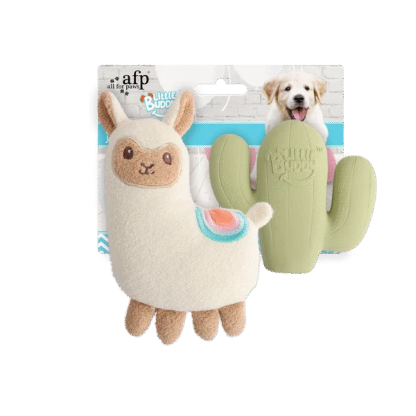 Welpenspielzeugset mit Kuscheltier und Quietschern, 2 Stück – AFP Little Buddy 2-Pack Toy Fiesta