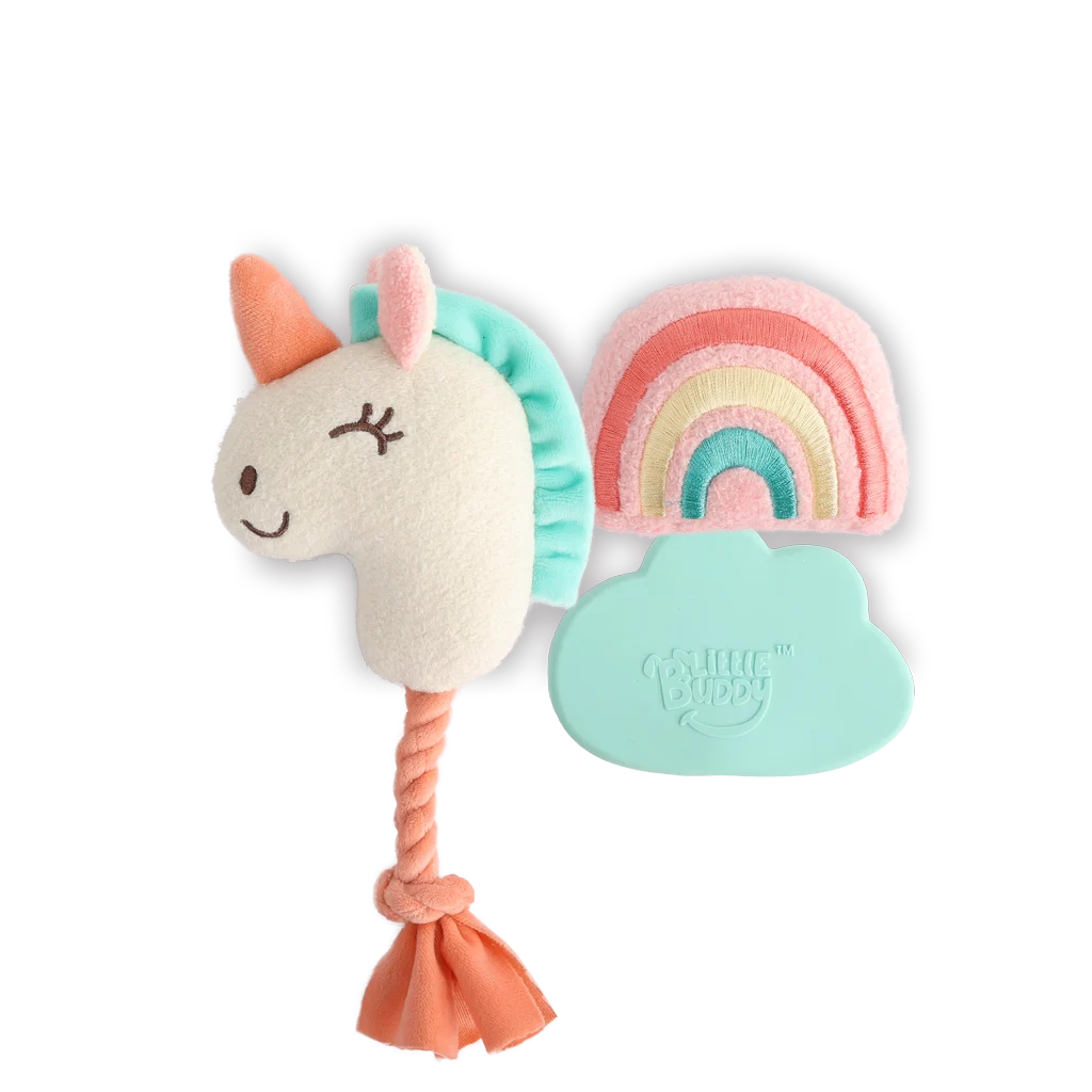 Welpen Spielzeugset mit 2 Kuscheltieren und Quietschern, 3 Teile – AFP Little Buddy 3-Pack Toy Wonderland – Bild 2