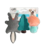 Welpen Spielzeugset mit 2 Kuscheltieren und Quietscher, 3 Stück – AFP Little Buddy 3-Pack Toy Woodland