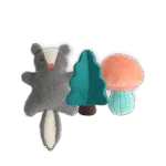 Welpen Spielzeugset mit 2 Kuscheltieren und Quietscher, 3 Stück – AFP Little Buddy 3-Pack Toy Woodland – Bild 2