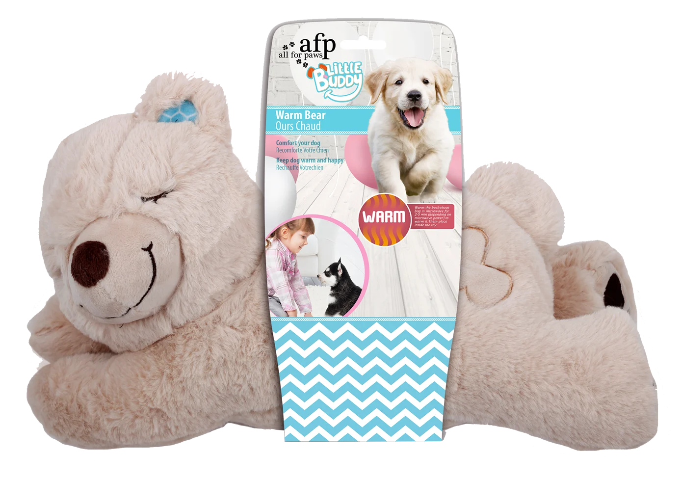 AFPH04221.png Hundekuscheltier Bär mit Wärmekissen – AFP Little Buddy - Warm Bear – Bild 1