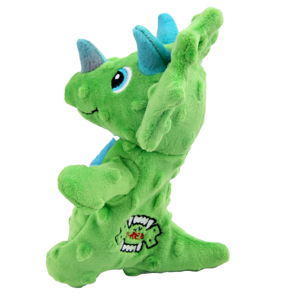 Hundekuscheltier mit Quietscher und Knistermaterial, ca. 18 cm – AFP My T-Rex Thomas the Mini Triceratops S – Bild 3