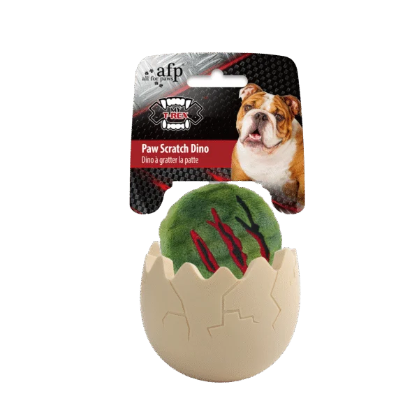 Hundespielzeug mit Platz für Leckerlis, 8 x 8 x 10,3 cm – AFP My T-Rex Paw Scratch Dino