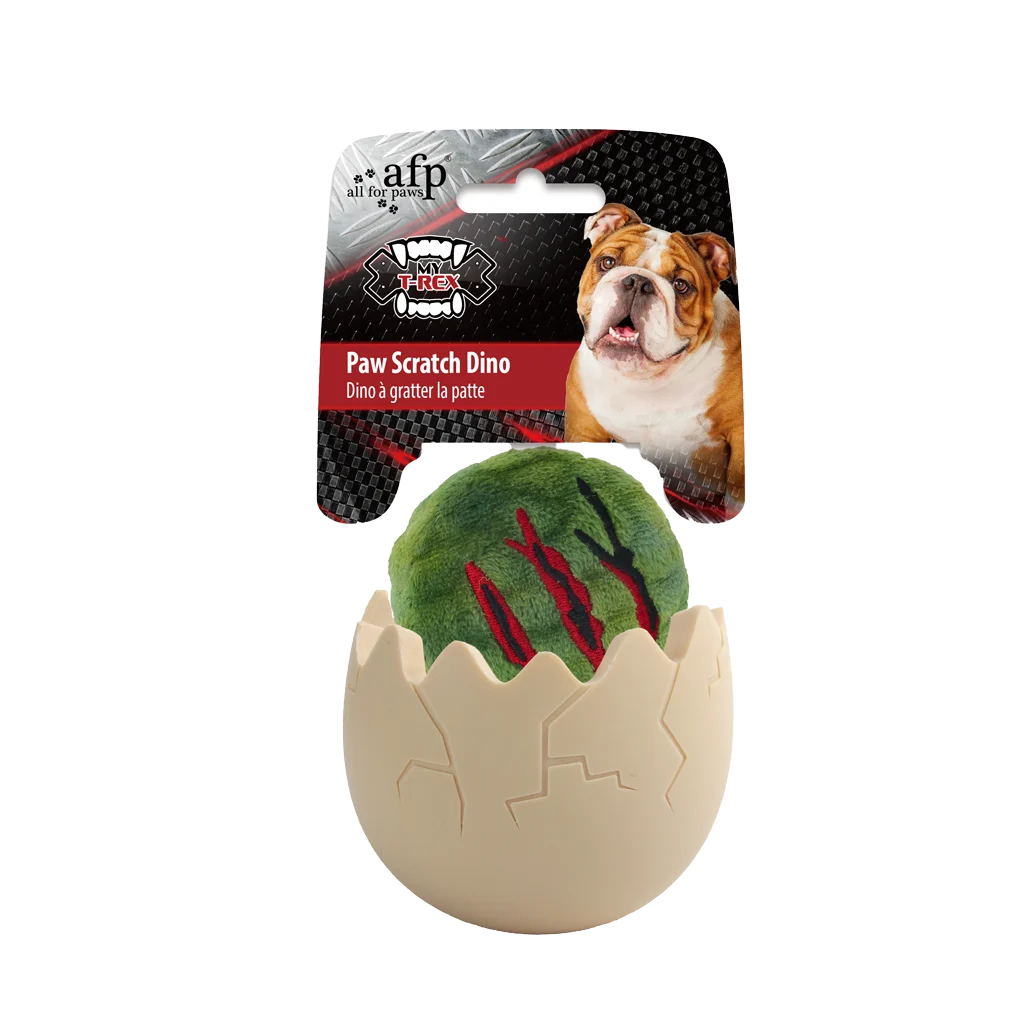 Hundespielzeug mit Platz für Leckerlis, 8 x 8 x 10,3 cm – AFP My T-Rex Paw Scratch Dino – Bild 1
