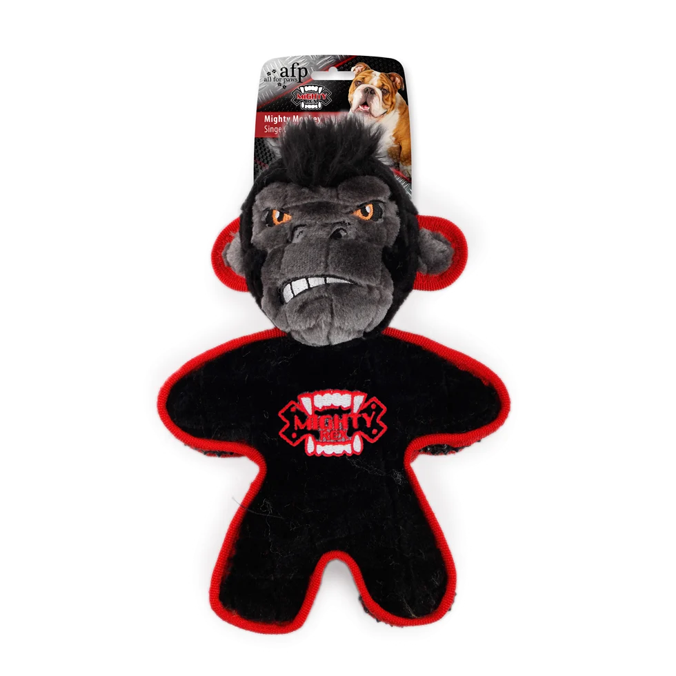 AFPH04352.png Hundekuscheltier mit Quietscher und gummiartigem Rand, ca. 24 cm – AFP My T-Rex Mighty Aap – Bild 1