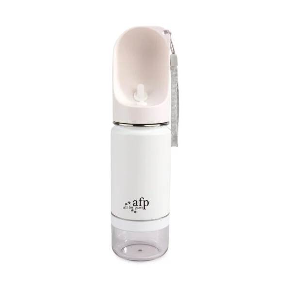 Trinkflasche für Hunde mit Trinknapf und Snackbehälter, 414 ml – AFP 2 In 1 Stainless Drinking Bottle
