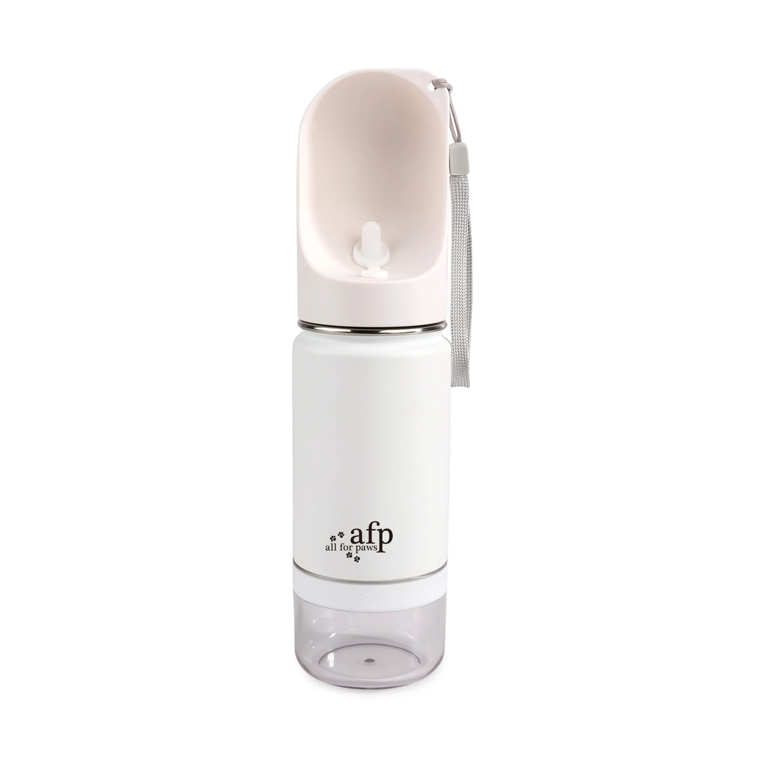 Trinkflasche für Hunde mit Trinknapf und Snackbehälter, 414 ml – AFP 2 In 1 Stainless Drinking Bottle – Bild 1