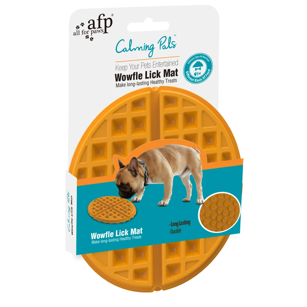 Schleckmatte für Hunde mit Fächern und Saugnäpfen, ø 19,5 cm – AFP Calming Pals - Woofle Lick Mat – Bild 1