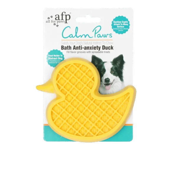 Badeente für Hunde mit Saugnapf und Silikon Noppen, 13 x 10 cm – AFP Calm Paws - Bath Anti-anxiety Duck
