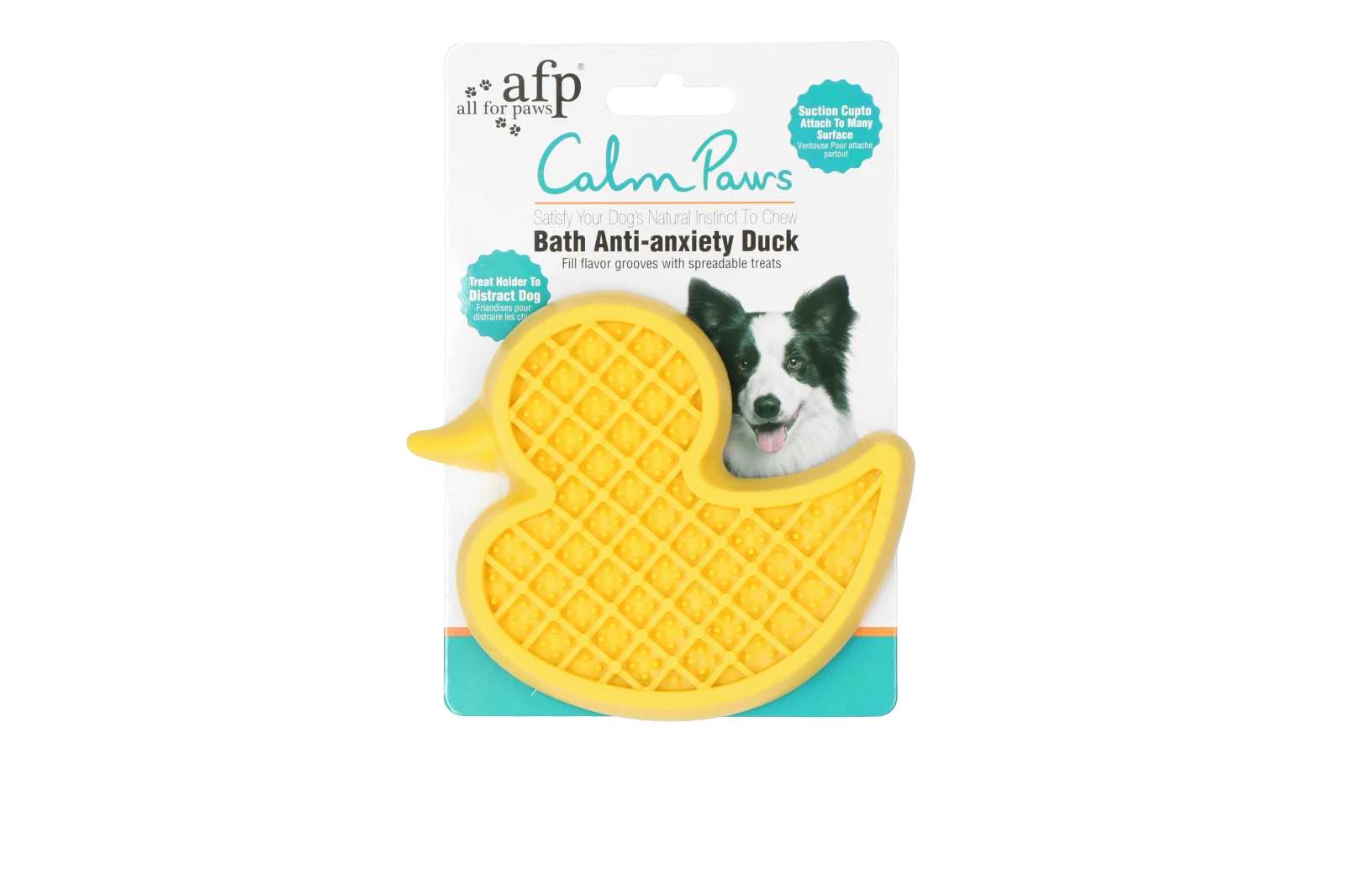 Badeente für Hunde mit Saugnapf und Silikon Noppen, 13 x 10 cm – AFP Calm Paws - Bath Anti-anxiety Duck – Bild 1
